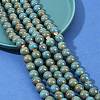 Handmade Fancy Antique Glazed Porcelain Ceramic Round Beads Strands PORC-L019-13mm-09-5