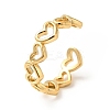Ion Plating(IP) 304 Stainless Steel Heart Wrap Open Cuff Ring RJEW-I085-04G-1