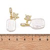 Ocean Natural Baroque Keshi Pearl and Brass Micro Pave Cubic Zirconia European Dangle Charms PALLOY-JF05769-3