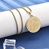 201 Stainless Steel Rhinestone Pendant Necklaces for Women NJEW-U021-01G-2