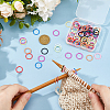 100Pcs 10 Colors Baking Paint Iron Stitch Markers Rings IFIN-HS0001-04-3