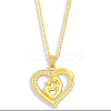 Alloy Crystal Rhinestone Heart with Mother and Baby Pendant Necklaces for Mother's Day FS-WGAE5FE-02-2