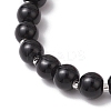 Halloween Theme Baking Paint Glass Round Beads Stretch Bracelets for Women BJEW-MZ00186-01-4