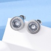 304 Stainless Steel Flat Round Stud Earrings EJEW-C099-23P-03-2