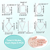 36Pcs 6 Styles Alloy Open Back Bezel Pendants FIND-UN0003-24-3