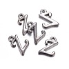 Gunmetal Plated Alloy Letter Pendants PALLOY-J718-01B-Z-2