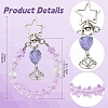 Glass Star & Alloy Bowknot Pendant Decoration HJEW-YW00071-01-3