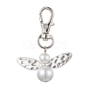 5Pcs 5 Colors Fairy Shape Glass Pendant Decorations HJEW-JM01812-S-2