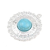 304 Stainless Steel with Synthetic Turquoise Pendants STAS-H253-01D-S-2