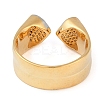 Heart Brass Micro Pave Clear Cubic Zirconia Open Cuff Ring for Women RJEW-Q819-20G-3