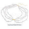 ABS Plastic Imitation Pearl Beads Multi Layered Chain Waist Belts HJEW-TAC0072-3