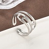 304 Stainless Steel Cuff Rings for Women RJEW-A079-08B-P-2