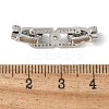 Brass Pave Clear Cubic Zirconia Fold Over Clasps KK-M320-25P-3