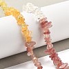 Natural Quartz Crystal & Strawberry Quartz & Citrine Beads Strands G-L610-A24-01-2