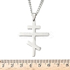 Russian Orthodox Cross 201 Stainless Steel Pendant Twisted Chain Necklaces NJEW-C104-01B-P-3