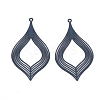 430 Stainless Steel Filigree Pendants STAS-S108-09B-2