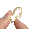 Brass Micro Pave Cubic Zirconia Spring Gate Rings ZIRC-S066-032B-NF-3
