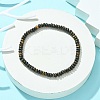 Natural Coffee Jasper Flat Round Beaded Stretch Bracelets for Women BJEW-JB09717-06-2