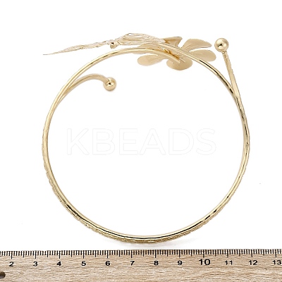 Flower & Butterfly Alloy Arm Cuff Bangles for Girl Women LS-AJEW-A063-01C-G-1
