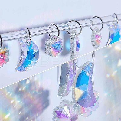 24Pcs 2 Style Glass Rhinestone Pendants GLAA-OC0001-27-1