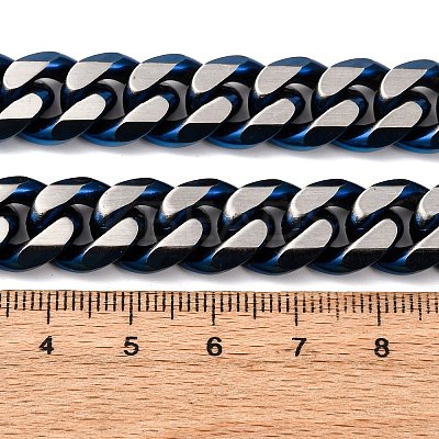 12MM 304 Stainless Steel Cuban Link Chain Necklaces NJEW-C099-04B-01-1