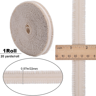 20 Yards Ruffled Nylon Elastic Lace Trim EW-WH0018-02A-1