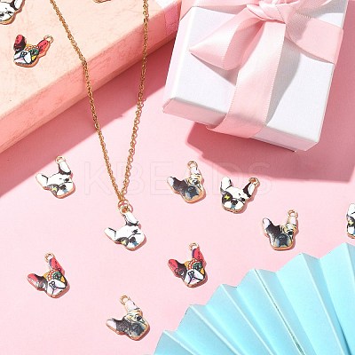 30Pcs 3 Colors Zinc Alloy Enamel Pendants ENAM-CJ0001-73-1