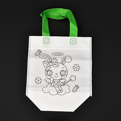 Rectangle Non-Woven DIY Environmental Scribble Bags DIY-B030-01-1