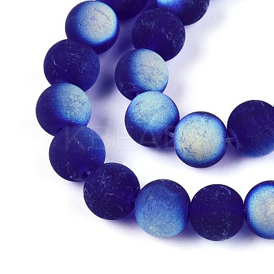 Frosted Transparent Glass Beads Strands GLAA-T032-T8mm-MBB15-1