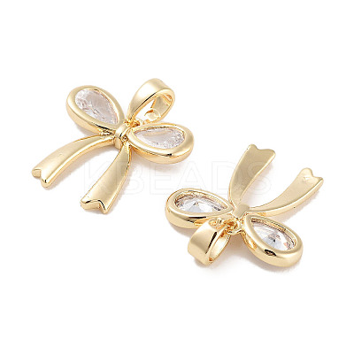 Brass Micro Pave Cubic Zirconia Pendants KK-C051-42G-1