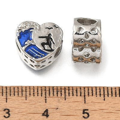 Rack Plating Alloy Enamel European Beads X-PALLOY-A009-24P-1