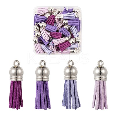 60Pcs 4 Colors Faux Suede Tassel Pendant Decorations FIND-LS0001-04C-1