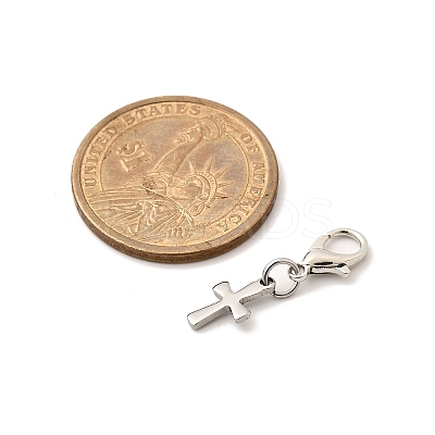 Cross 304 Stainless Steel Pendant Decorations HJEW-JM03574-1