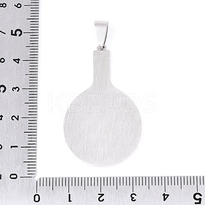 Printed 201 Stainless Steel Pendants STAS-T066-86B-1