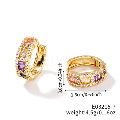 Circle Brass Micro Pave Cubic Zirconia Hoop Earrings for Women LS-PS5646-7-1