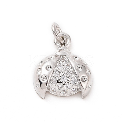 Brass Micro Pave Cubic Zirconia Charms KK-C012-44G-1