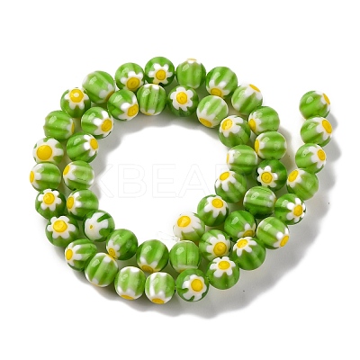 Handmade Millefiori Lampwork Beads Strands LAMP-G164-05M-1