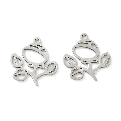 Hollow 201 Stainless Steel Pendants STAS-F337-10F-P-1
