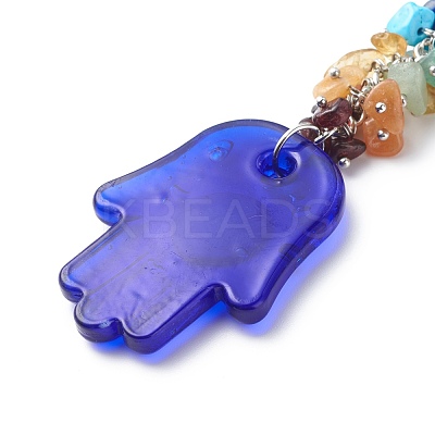 Handmade Lampwork Evil Eye Pendant Decoration HJEW-JM00773-1