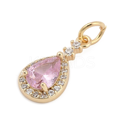Brass Pave Cubic Zirconia Pendants LS-KK-Q096-14D-G-1
