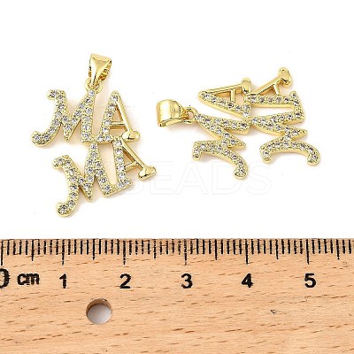 Mother's Day Brass Micro Pave Cubic Zirconia Pendants KK-M324-02J-G-1