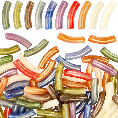 100Pcs Opaque Acrylic Beads MACR-SP0001-84-1