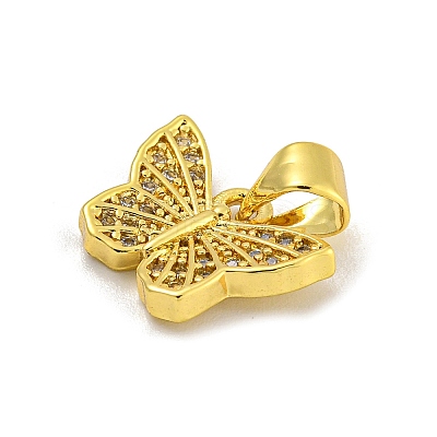 Rack Plating Brass Micro Pave Cubic Zirconia Pendants KK-C074-02G-03-1