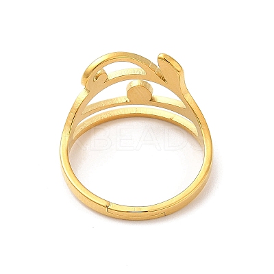 Ion Plating(IP) 304 Stainless Steel Finger Rings RJEW-L107-003G-1