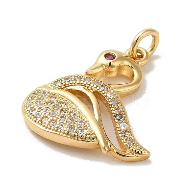 Rack Plating Brass Micro Pave Cubic Zirconia Pendants KK-K377-31G-1