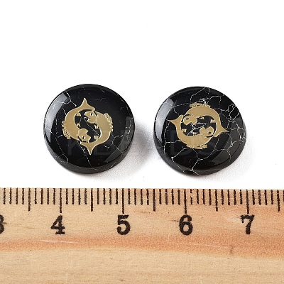 Dyed Black Synthetic Turquoise Beads G-F775-B06-1