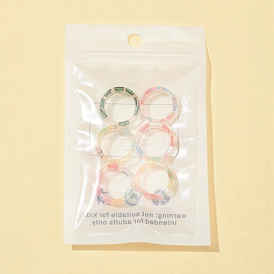 6Pcs 6 Styles Resin Stackable Finger Rings Set for Women RJEW-FS0001-09-1