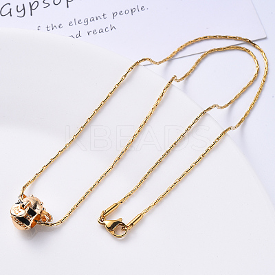 PVD Vacuum Plating 304 Stainless Steel Boston Link Chain Necklace NJEW-S420-005B-G-1