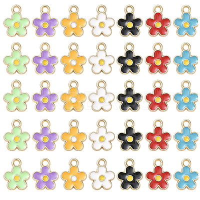 35Pcs 7 Colors Alloy Enamel Charms ENAM-YW0006-67-1