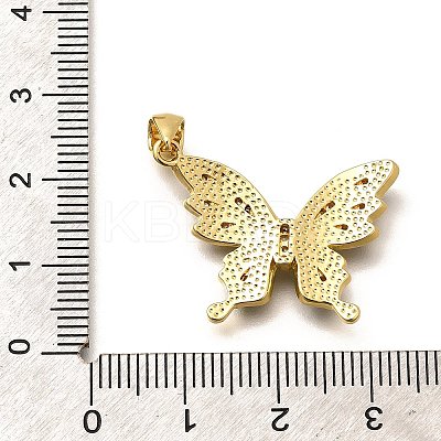 Rack Plating Brass Micro Pave Cubic Zirconia Enamel Pendants KK-L226-003G-03-1